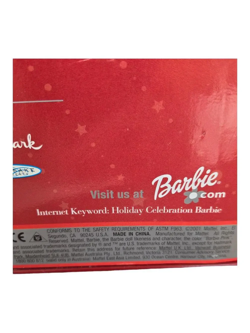Mattel 2001 Holiday Celebration Barbie Doll Vintage Collectible in Original Box